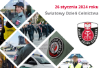 Kolaż zdjęć funkcjonariuszy służby celno-skarbowej we Wrocławiu w codziennej służbie